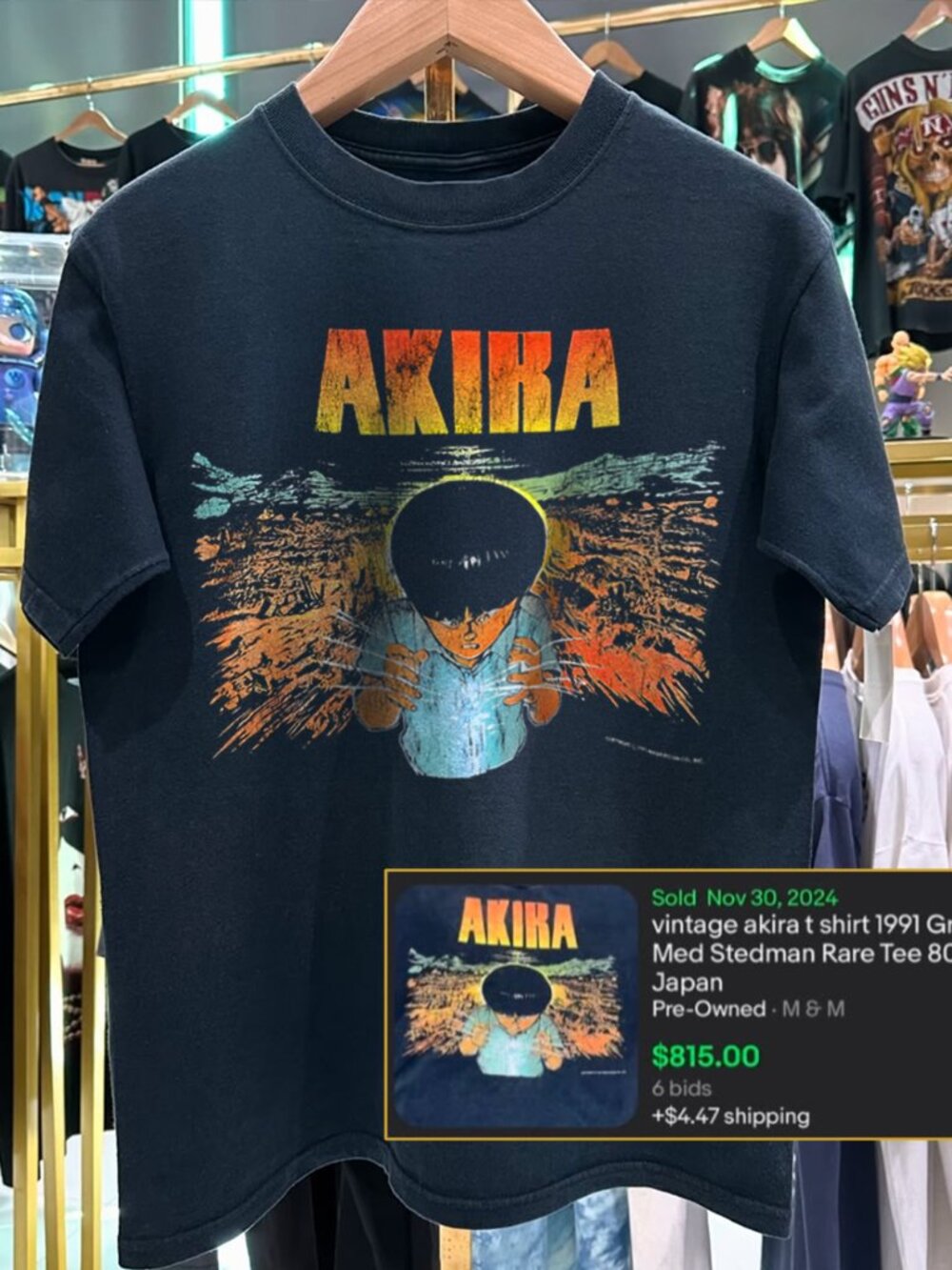 1991 Akira Stedman Rare  Black T-Shirt